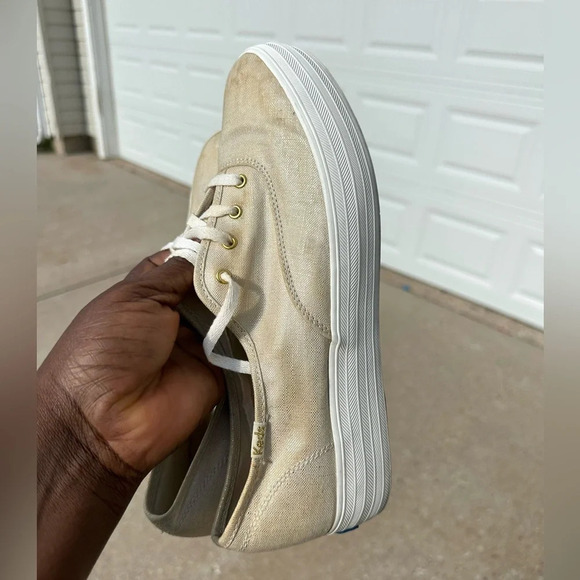 Keds Women’s The Platform Triple Metallic Gold Sneakers - Picture 13 of 16